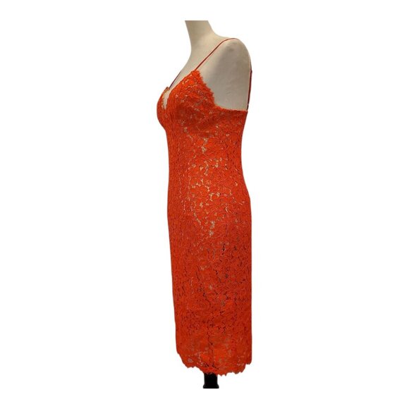 Tayla Dress by BARDOT SZ 6/S Vibrant Orange Cocktail Dress Spaghetti Straps - Picture 6 of 10